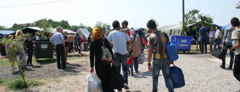 August 2015, Kanjiza, North of Serbia  New arrivals in Kanjiza reception center, 5 chilometers from the border with Hungary. Migrants are staying here few hours before trying to cross the border.